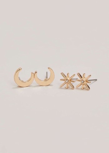 Phase Eight Star And Moon Stud Set Jewellery Gold Canada | XQWAKM-094